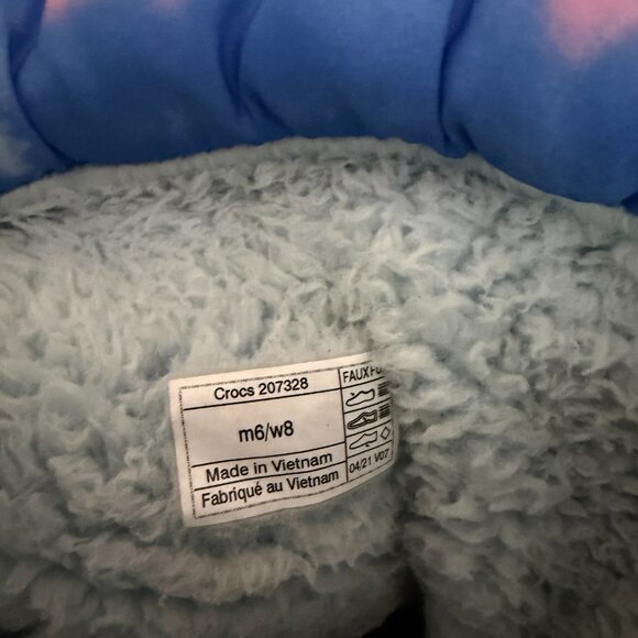 Crocs Classic Lined Neo Puff Tie Dye Boot (Light Blue) - Picture 6 of 9